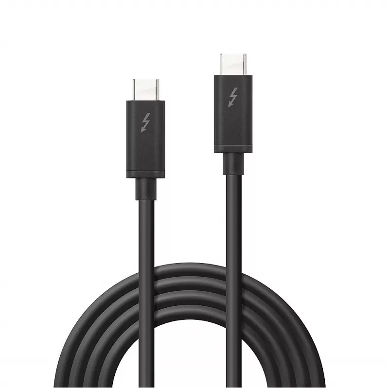 Lindy 2m Thunderbolt 3 laidas, pasyvus, vyriškas, vyriškas, 2 m, 20 Gbit/s, juodas, 4096 x 2160 pikseliai