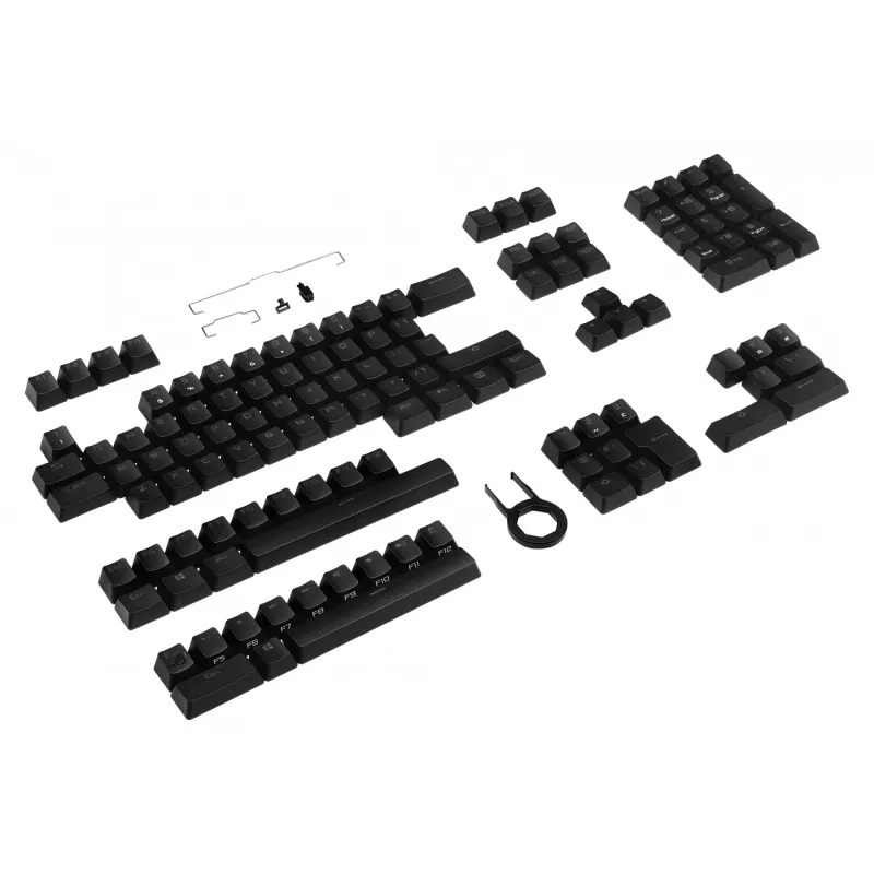 ASUS ROG PBT dvigubo liejimo klavišų rinkinys (AC03) – juodi klaviatūros dangteliai