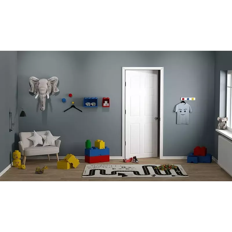 Sieninė lentyna Room Copenhagen LEGO Brick Shelf 8+4 Raudona, 2 lentynos