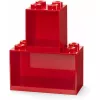 Sieninė lentyna Room Copenhagen LEGO Brick Shelf 8+4 Raudona, 2 lentynos