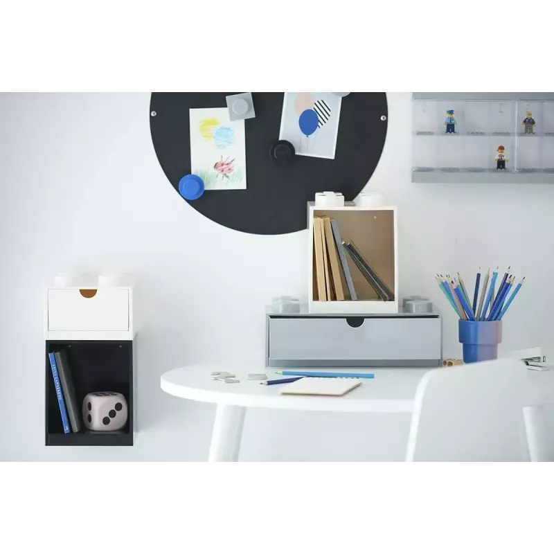 Lentyna Room Copenhagen LEGO Brick 4 Shelf White 41141735 – sieninė LEGO suderinama eksponavimo lentyna