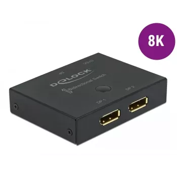 DELOCK DisplayPort 2 į 1 jungiklis – dvipusis 8K 30Hz