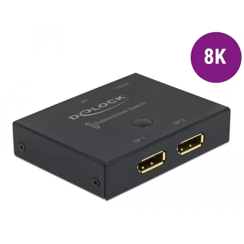 DELOCK DisplayPort 2 į 1 jungiklis – dvipusis 8K 30Hz