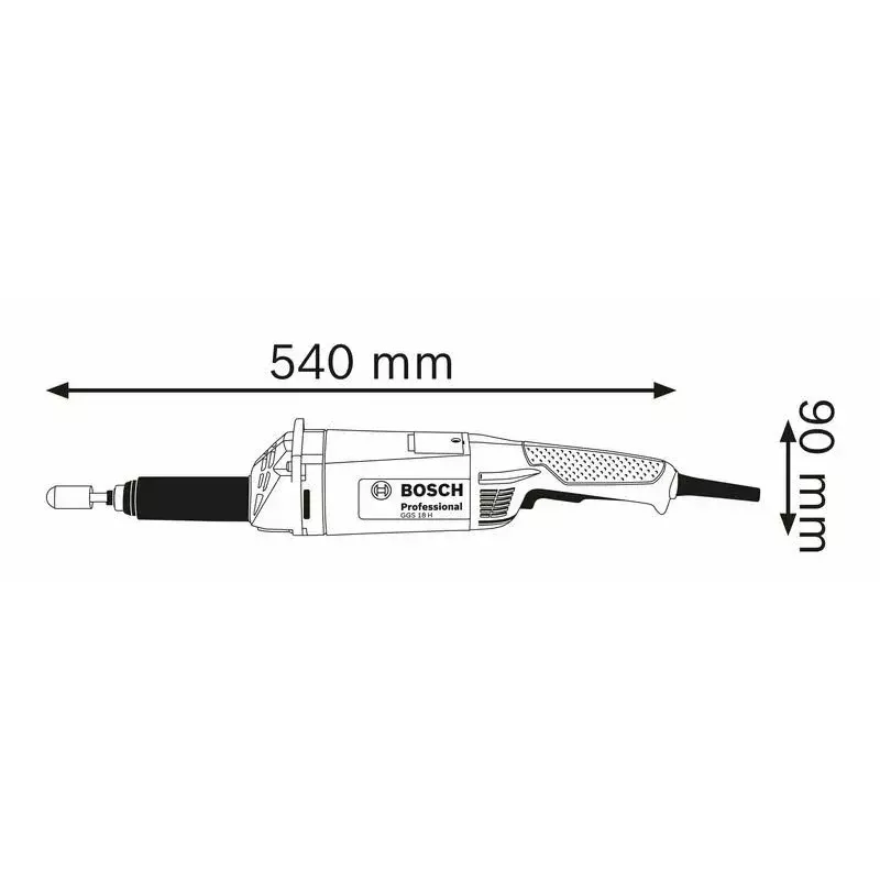 Bosch Professional GGS 18 H tiesioji šlifuoklė, 1 050 W, 10 mm griebtuvėlis (0 601 209 200)