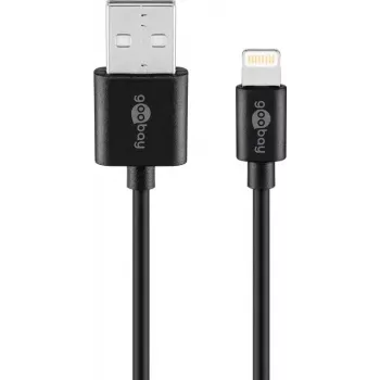 Goobay Lightning USB įkrovimo ir sinchronizavimo laidas 1 m, USB A – Lightning, CE, MFi