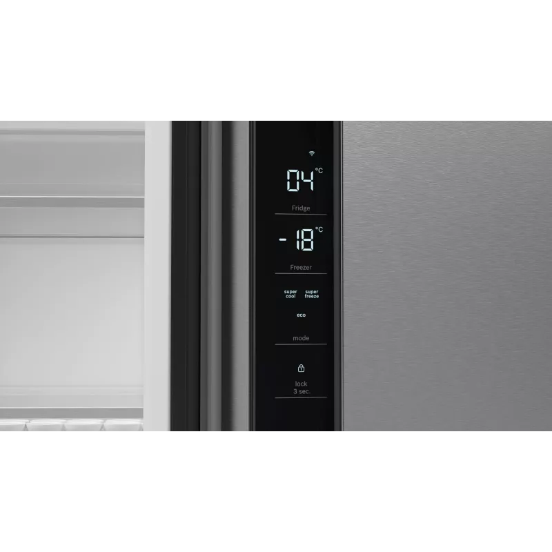 Šaldytuvas Bosch Serie 4 KFN96APEA šaldiklis šone, laisvai pastatomas, 605 L, nerūdijantis plienas