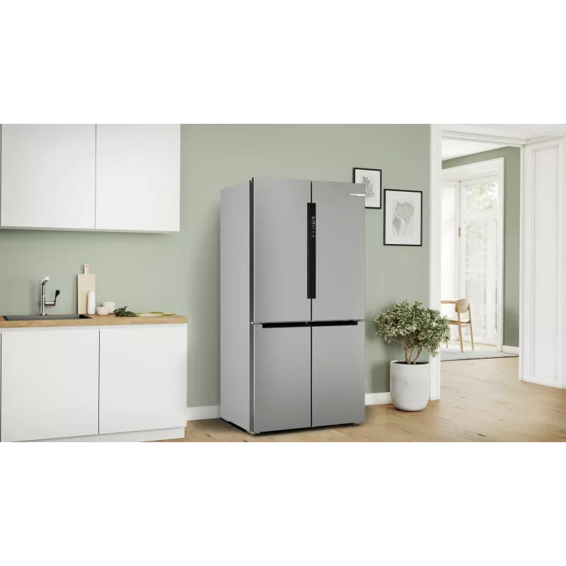 Šaldytuvas Bosch Serie 4 KFN96APEA šaldiklis šone, laisvai pastatomas, 605 L, nerūdijantis plienas
