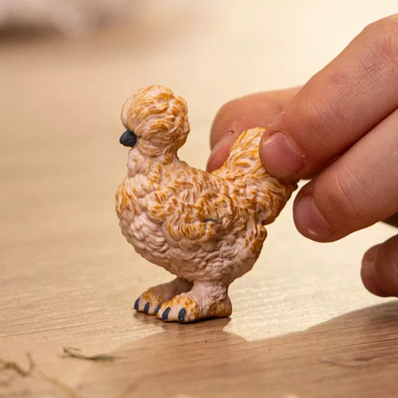 Schleich FARM WORLD Šilkinė višta modelis 14891 – ūkio gyvūno figūrėlė, įvairiaspalvė, nuo 3 metų
