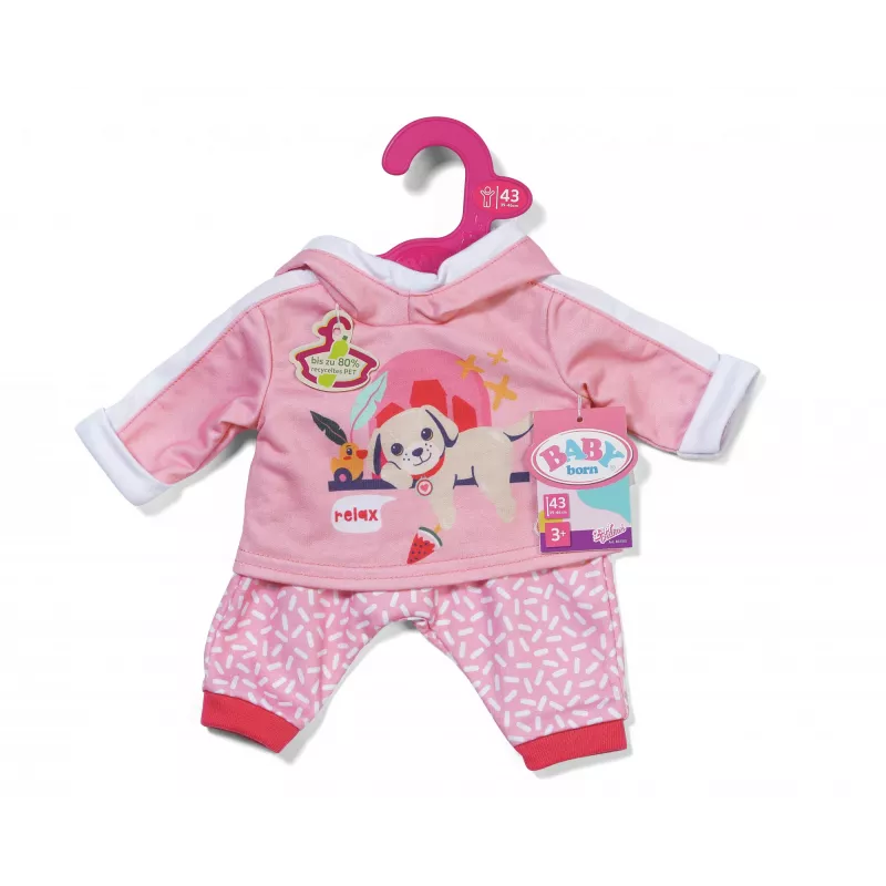 BABY born bėgimo kostiumėlis rožinis 43 cm lėlės drabužių rinkinys