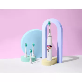 Elektrinis dantų šepetėlis Happybrush ECO VIBE KIDS Agnes + 3 keičiami antgaliai