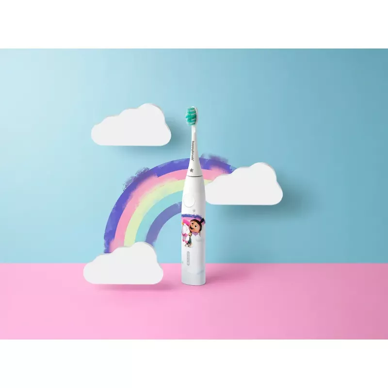 Elektrinis dantų šepetėlis Happybrush ECO VIBE KIDS Agnes + 3 keičiami antgaliai