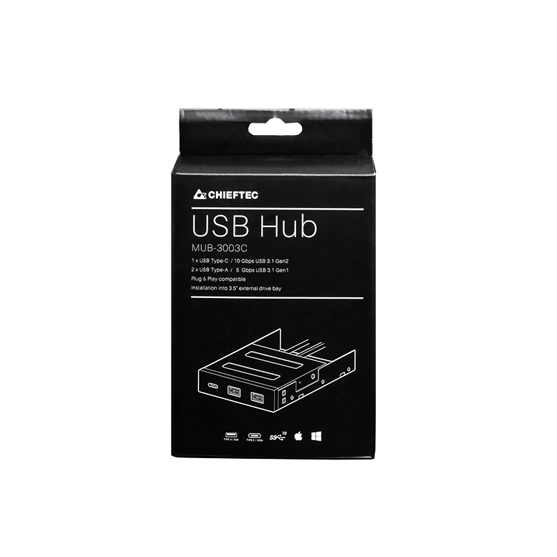 Chieftec MUB-3003C priekinis USB prievadų blokas 3.5 inch lizdui, juodas