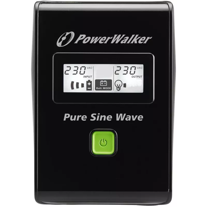 POWERWALKER - BLUEWALKER UPS Vi 800 800VA / 480W LCD ekranas 2x Schuko lizdai AVR juoda