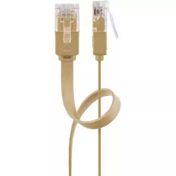 Goobay 95887 tinklo kabelis šviesiai ruda 5 m Cat6 U/UTP RJ-45 auksuotas