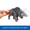 Jurassic World Rebirth laukinis riaumojantis Nasutoceratops dinozaurų žaislas, valdomas uodegos ataka ir garsas