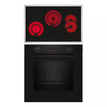 Kaitlentės ir orkaitės rinkinys NEFF B2CCG6AK3 + T18SDH9L0 — stiklo keramikos 4 zonų kaitlentė, 71 L elektrinė orkaitė, CircoTherm®