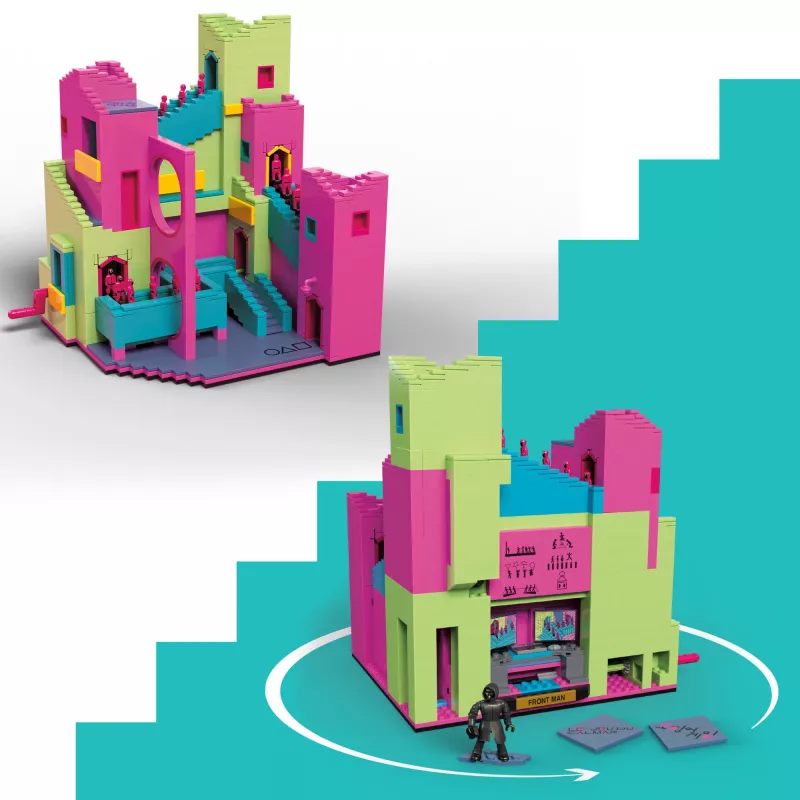 Mattel MEGA Squid Game laiptų statybinis rinkinys su veikėjo figūrėle (1707 dalių) kolekcininkams