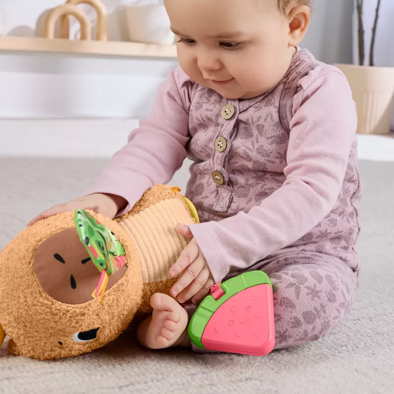 Žaislinis kapibara Fisher-Price Snuggly Snacky Capy nuo 0,5 metų