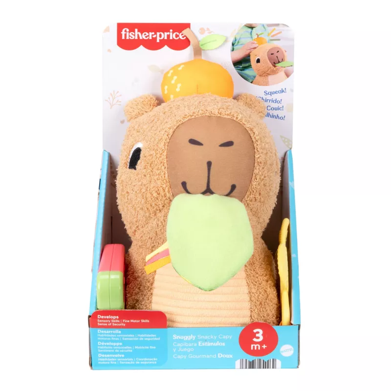 Žaislinis kapibara Fisher-Price Snuggly Snacky Capy nuo 0,5 metų