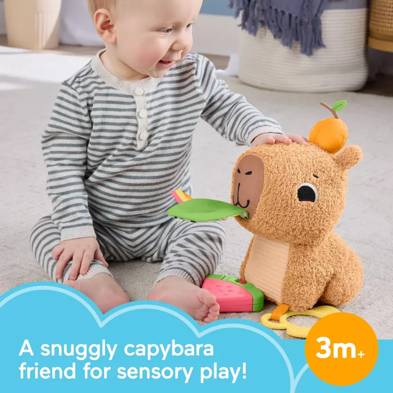 Žaislinis kapibara Fisher-Price Snuggly Snacky Capy nuo 0,5 metų