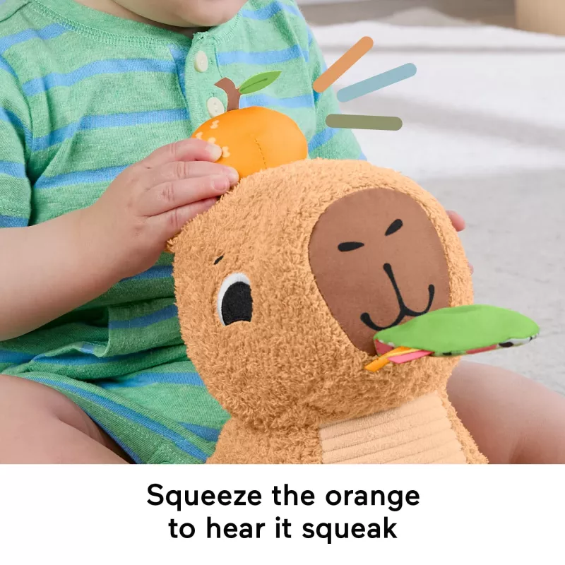 Žaislinis kapibara Fisher-Price Snuggly Snacky Capy nuo 0,5 metų