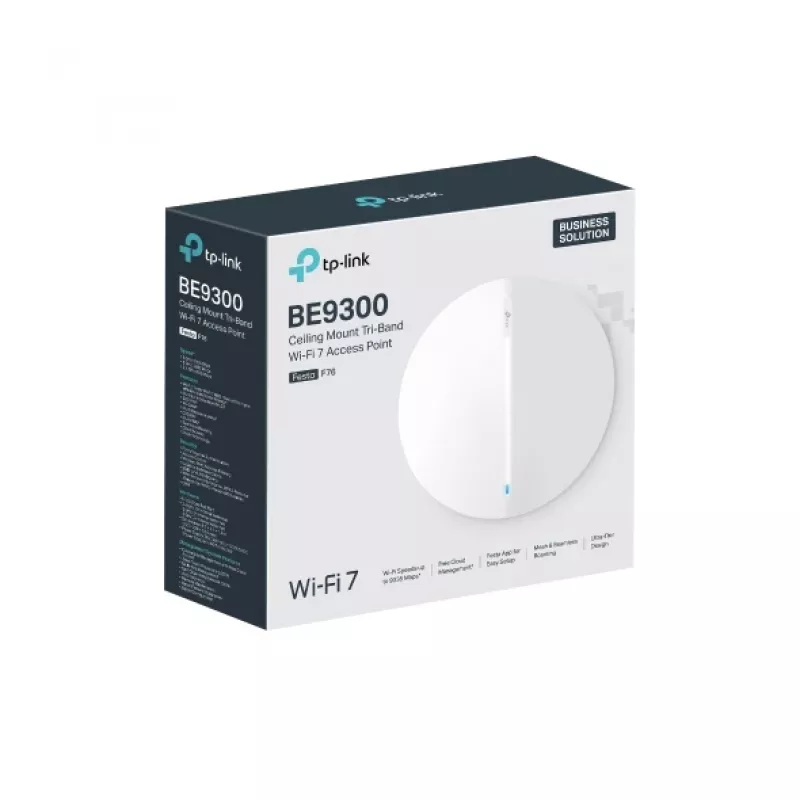 TP-Link Festa F76 belaidis prieigos taškas BE9300, Wi-Fi 7, trijų juostų, PoE, baltas