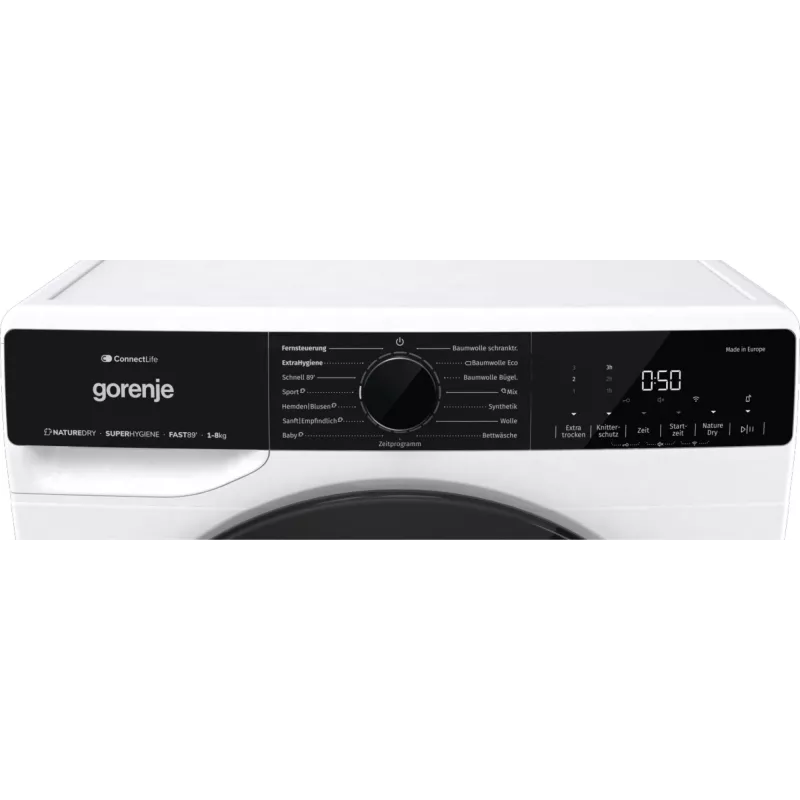 Gorenje DPNA83W džiovyklė su šilumos siurbliu Laisvai pastatoma Pakrovimas iš priekio 8 kg Juoda, Balta