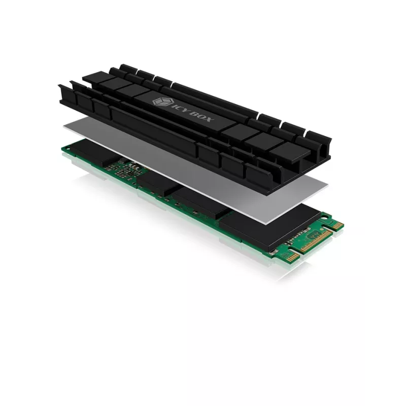 ICY BOX IB-M2HS-701 M.2 NVMe SSD aušintuvas/radiatorius juodas 1 vnt.
