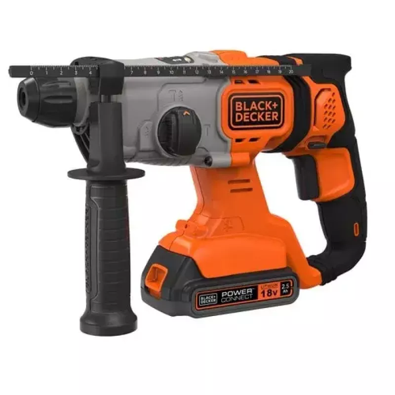 Gręžtuvas Black & Decker BCD900E2K-QW 1880 RPM SDS Plus, 2.5 Ah akumuliatorius