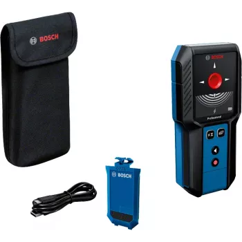 Bosch GMS 120-27 profesionalus daugiafunkcis detektorius – gyvas kabelis, metalas, spalvotasis metalas, mediena