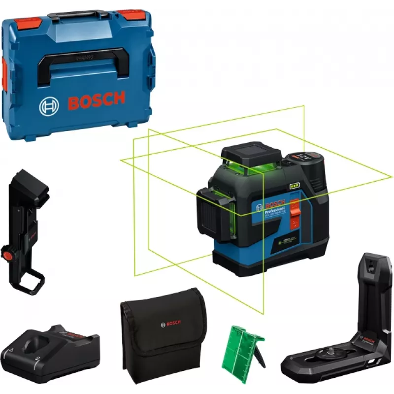 Linijinis lazeris Bosch GLL 12V-100-33 CG LB10 DK20 0601065401 Žalias lazeris 12V