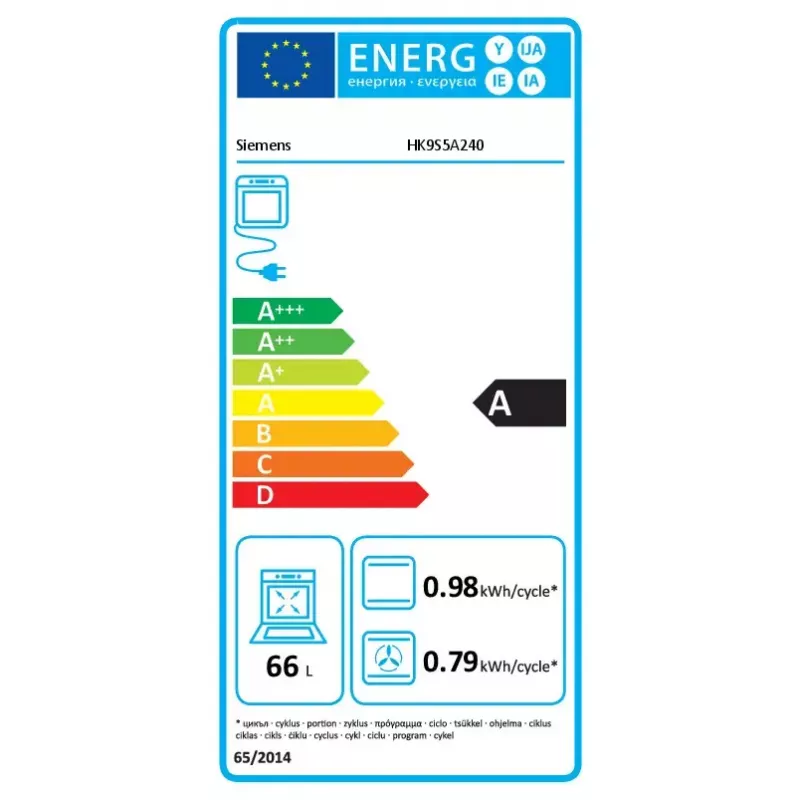 Siemens iQ500 HK9S5A240 laisvai pastatoma viryklė Elektrinė Keraminė kaitlentė Juoda