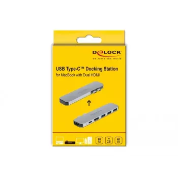 DeLOCK Docking Station MacBook Dual HDMI 4K PD Hub