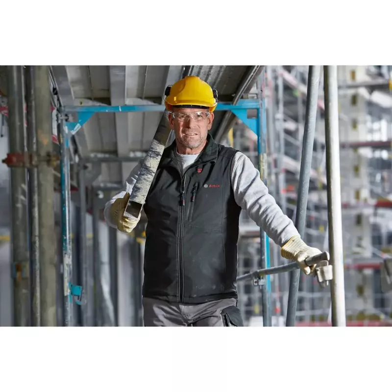 Bosch GHV 12+18V XA Profesionali šildoma liemenė 3XL juoda su įkrovikliu ir akumuliatoriumi