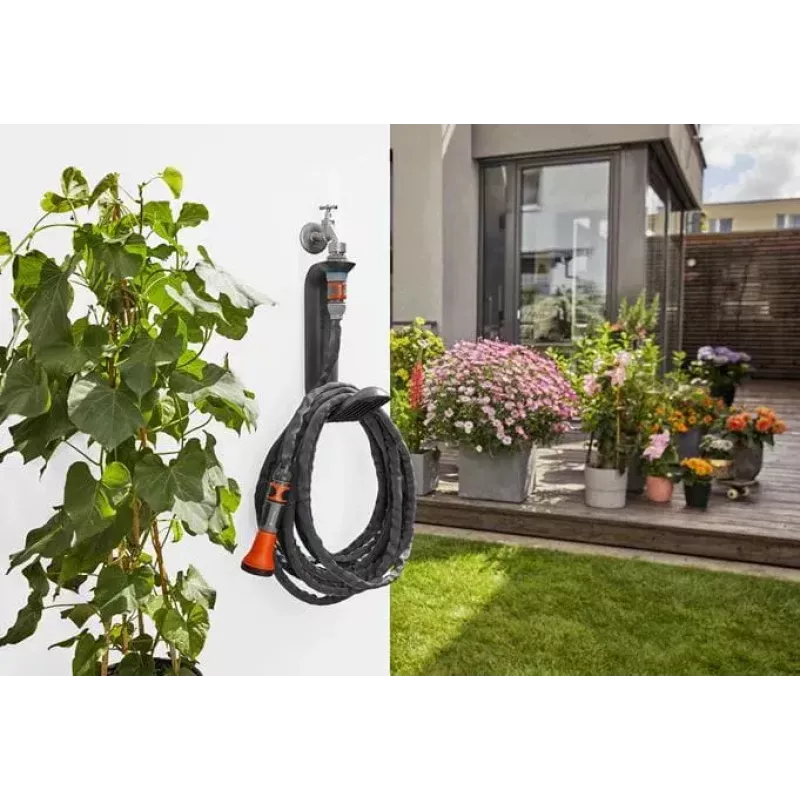 GARDENA Liano TapFix 18590-20 juodas laikiklis žarnai, tvirtinamas prie čiaupo, talpa iki 20 m