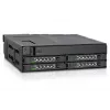 Plokštė 5.25 inch su 4x 2.5 inch SATA/SAS karštojo keitimo lizdais ir optiniu disku lizdu Icy Dock MB604SPO-B Juoda