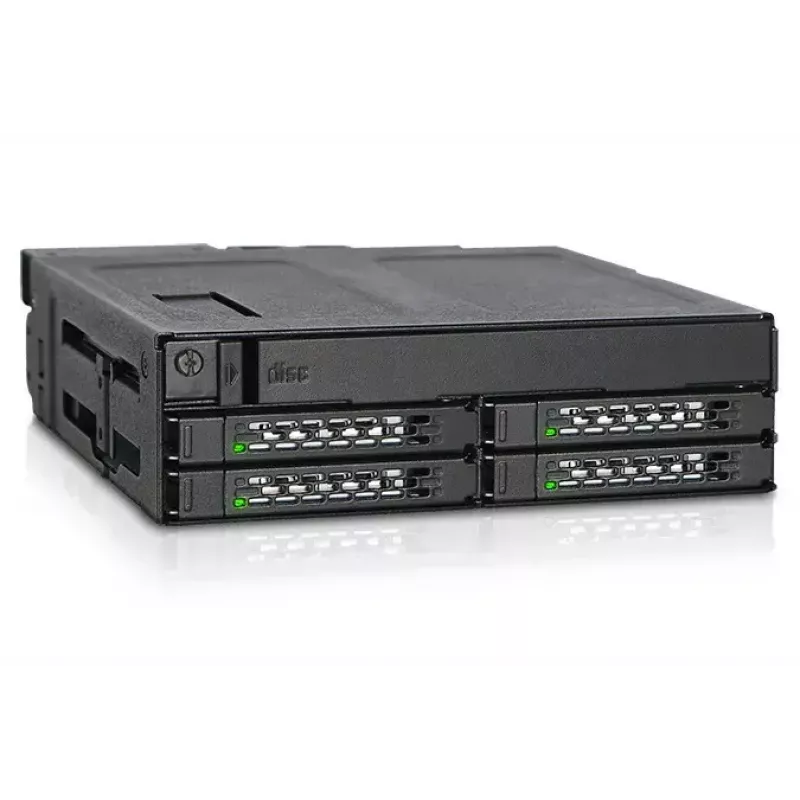 Plokštė 5.25 inch su 4x 2.5 inch SATA/SAS karštojo keitimo lizdais ir optiniu disku lizdu Icy Dock MB604SPO-B Juoda