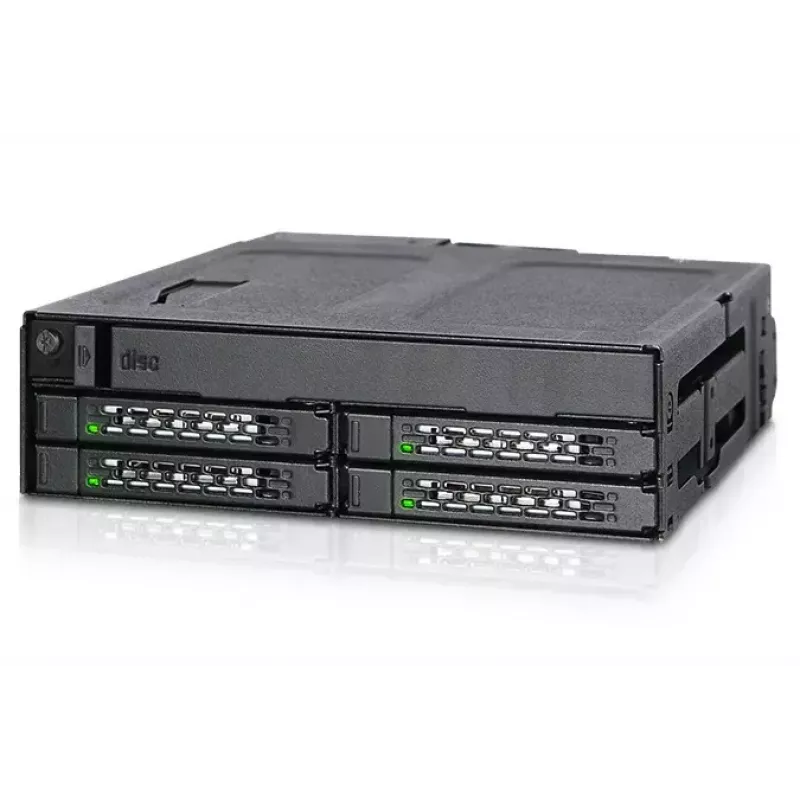 Plokštė 5.25 inch su 4x 2.5 inch SATA/SAS karštojo keitimo lizdais ir optiniu disku lizdu Icy Dock MB604SPO-B Juoda