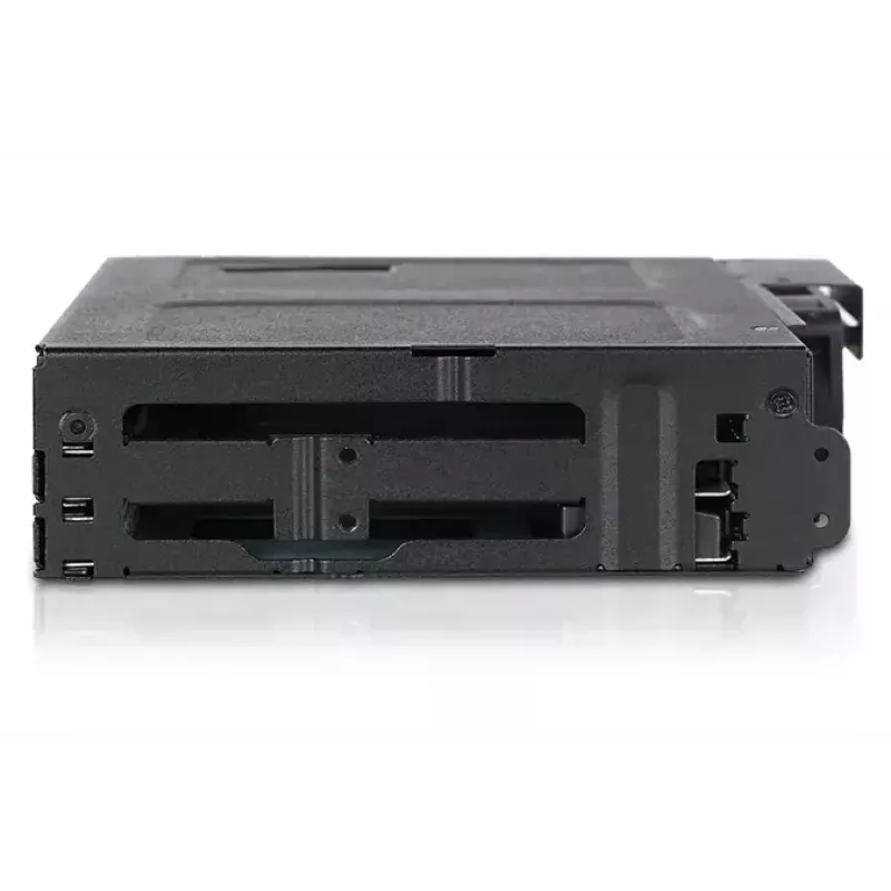 Plokštė 5.25 inch su 4x 2.5 inch SATA/SAS karštojo keitimo lizdais ir optiniu disku lizdu Icy Dock MB604SPO-B Juoda