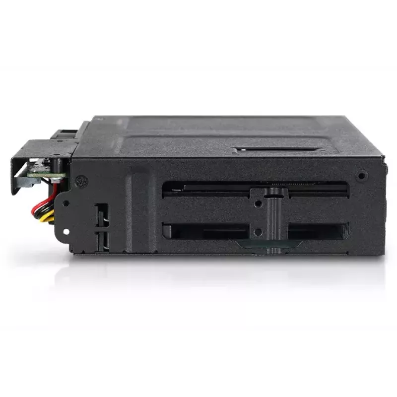Plokštė 5.25 inch su 4x 2.5 inch SATA/SAS karštojo keitimo lizdais ir optiniu disku lizdu Icy Dock MB604SPO-B Juoda