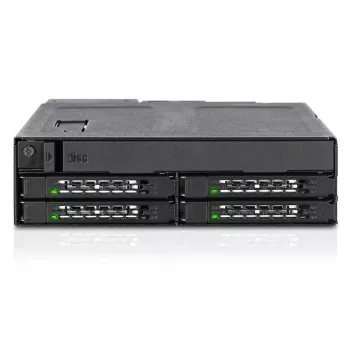 Plokštė 5.25 inch su 4x 2.5 inch SATA/SAS karštojo keitimo lizdais ir optiniu disku lizdu Icy Dock MB604SPO-B Juoda