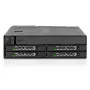 Plokštė 5.25 inch su 4x 2.5 inch SATA/SAS karštojo keitimo lizdais ir optiniu disku lizdu Icy Dock MB604SPO-B Juoda