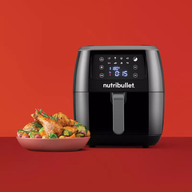 Karšto oro gruzdintuvė NUTRIBULLET XXL Digital Air Fryer 7 L 1800 W Juoda, 8 programos, jutiklinis valdymas