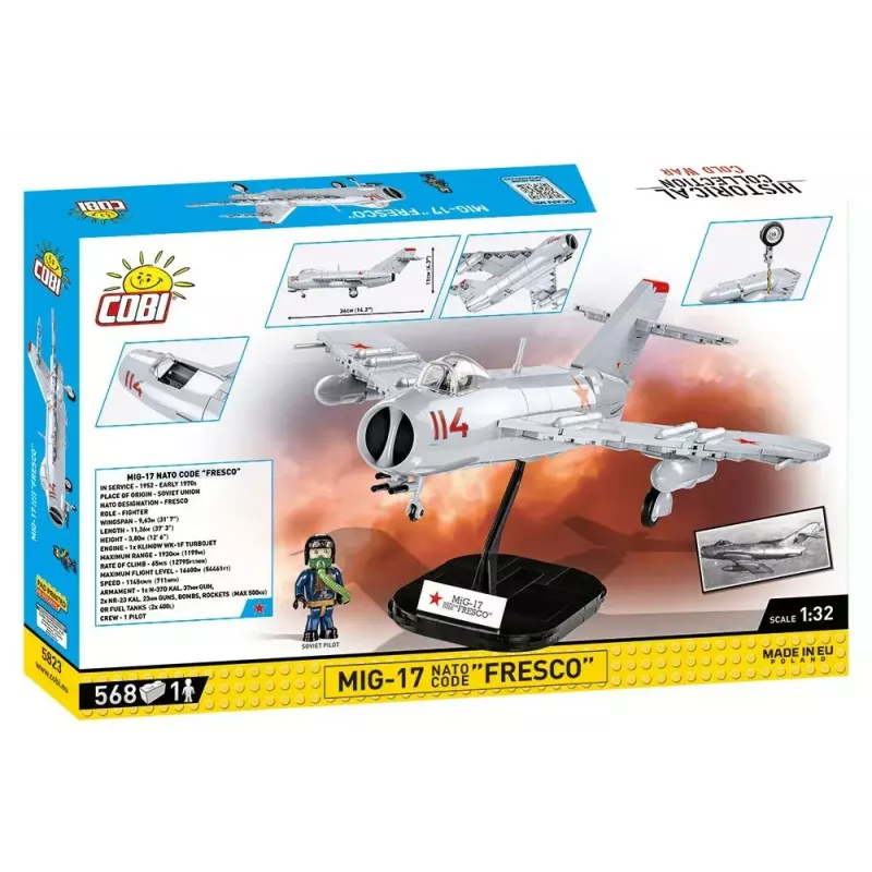 Konstruktorius Cobi MiG-17 NATO kodas Fresco modelis 5823 – plytelių rinkinys