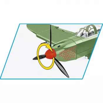 Konstrukcinis žaislas Cobi Bell P-39Q Airacobra Alyvuogių žalia modelio rinkinys