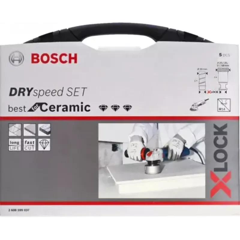 Bosch 2608599037 Pjovimo diskų rinkinys sausam keramikos pjovimui X-LOCK 5 vnt.