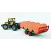 BRUDER 02220 priekabos modelis su šieno ritiniais, 1:16