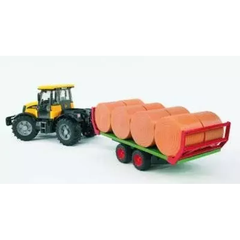 BRUDER 02220 priekabos modelis su šieno ritiniais, 1:16