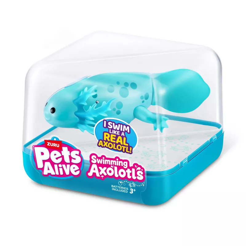 Minkštas žaislas Zuru Pets Alive Swimming Axolotls pliušinis aksolotlis, žaislinio katino dydis, modelis 9556UQ1