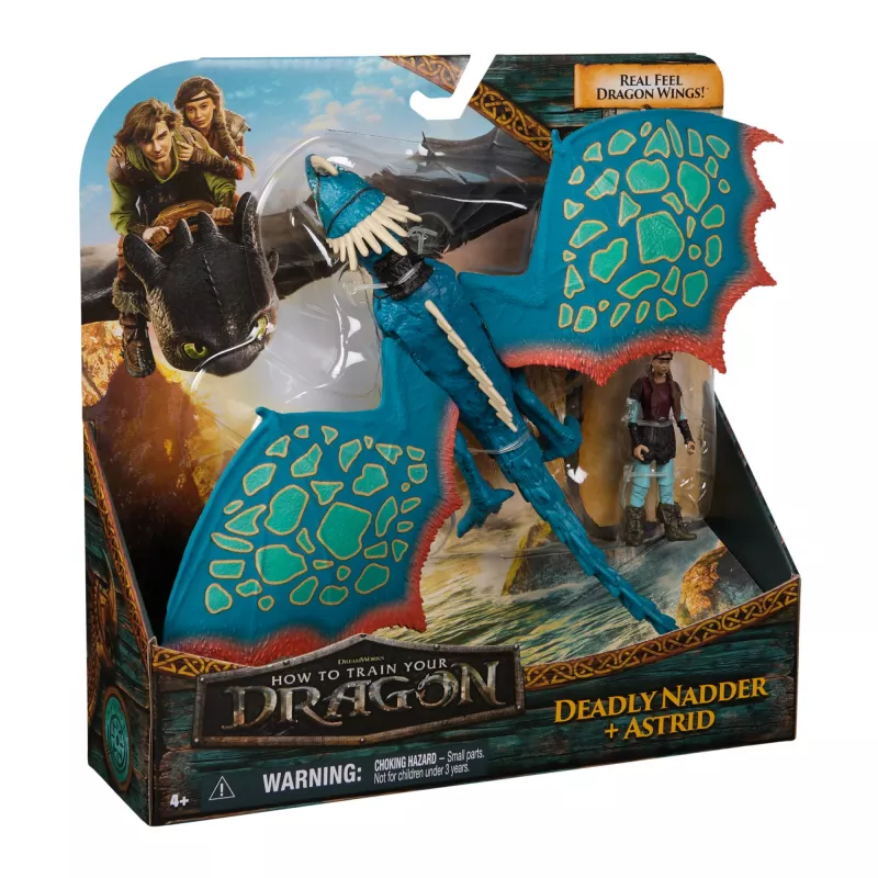 DreamWorks Dragons – Kaip prisijaukinti slibiną, Deadly Nadder ir Astrid, vikingų duetas veiksmo figūrėlės, žaislai berniukams nuo 4 metų